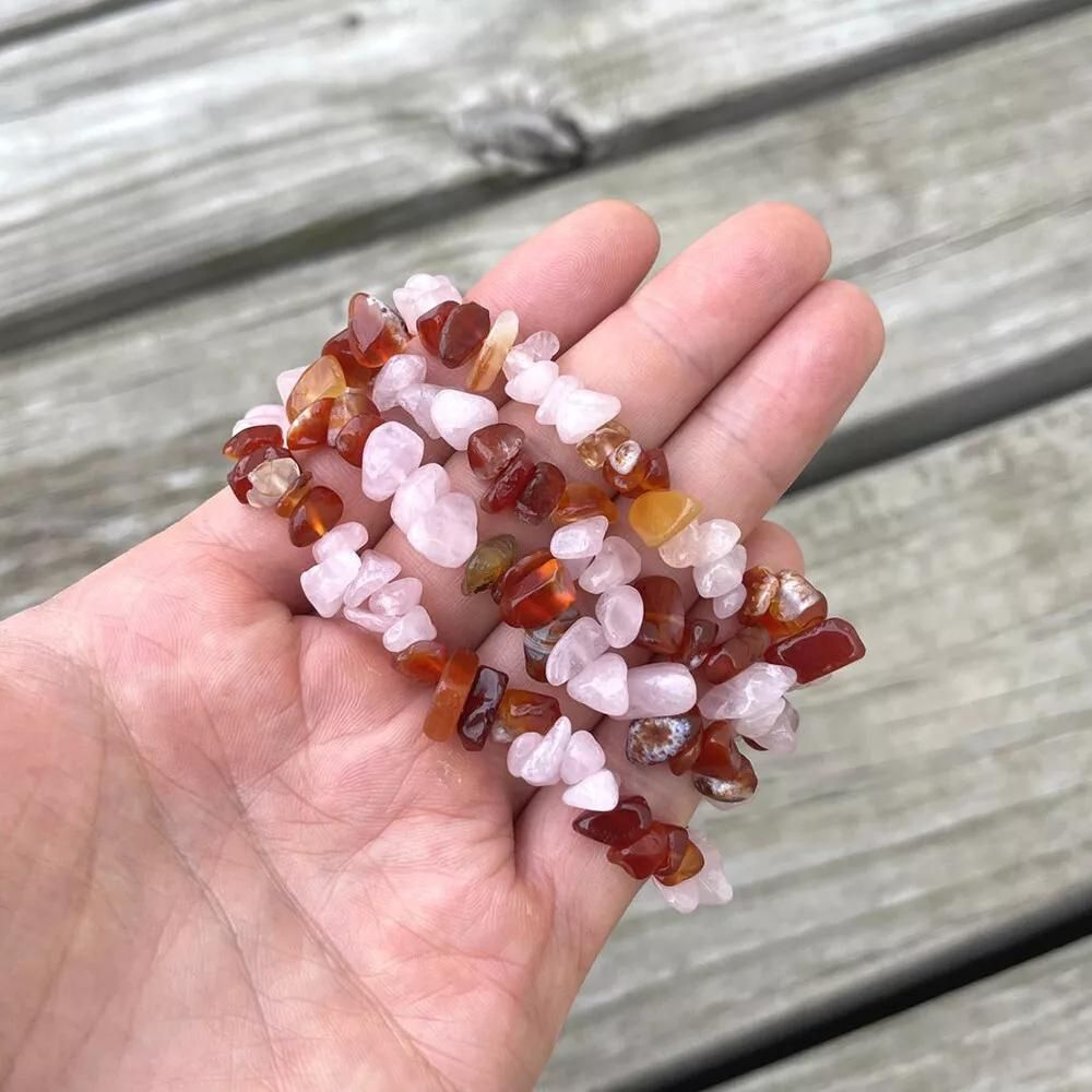 ROSE QUARTZ CARNELIAN BRACELET (ADJUSTABLE) - Concordia Style Boutique