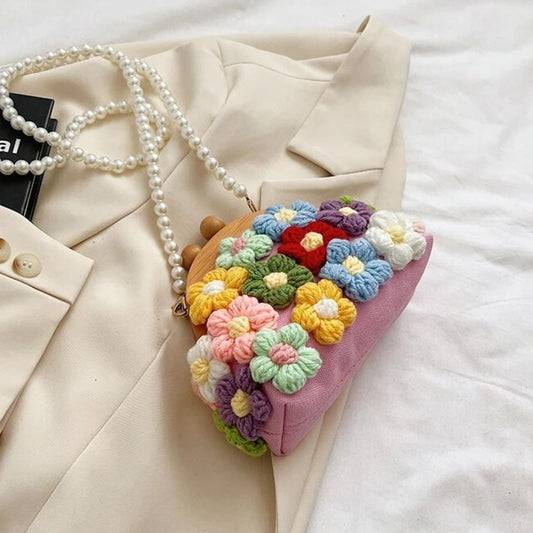 CROCHET FLOWER HANDBAG - Concordia Style Boutique