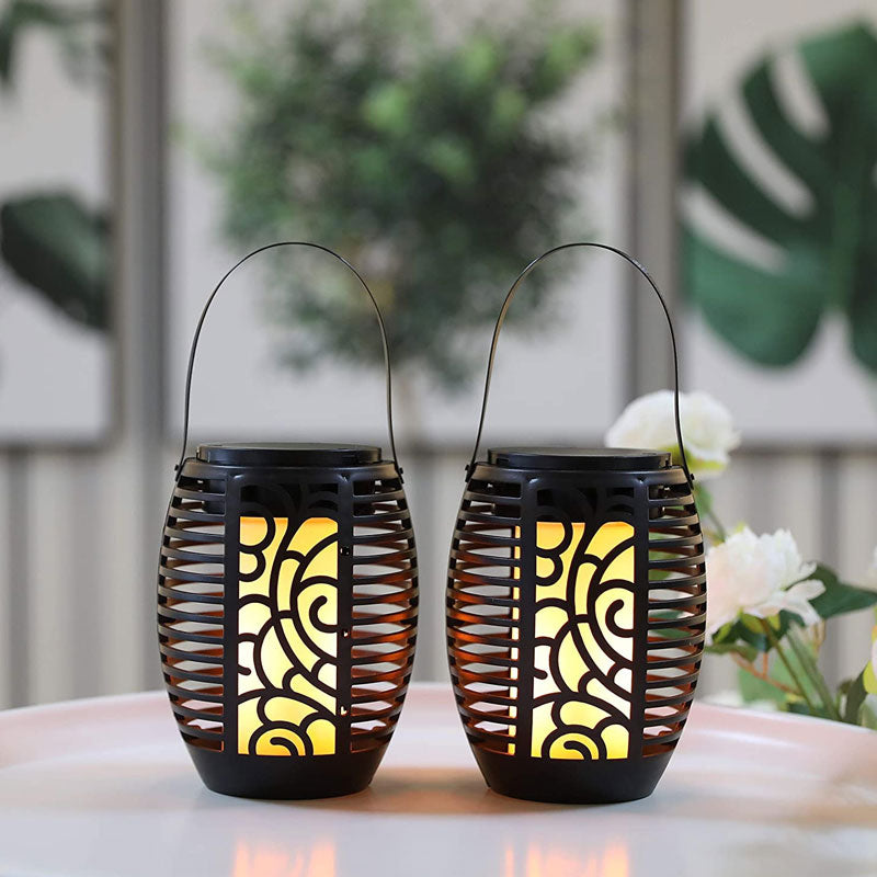 6.5''H 2 Pack Battery Powered Moroccan Outdoor Lantern
