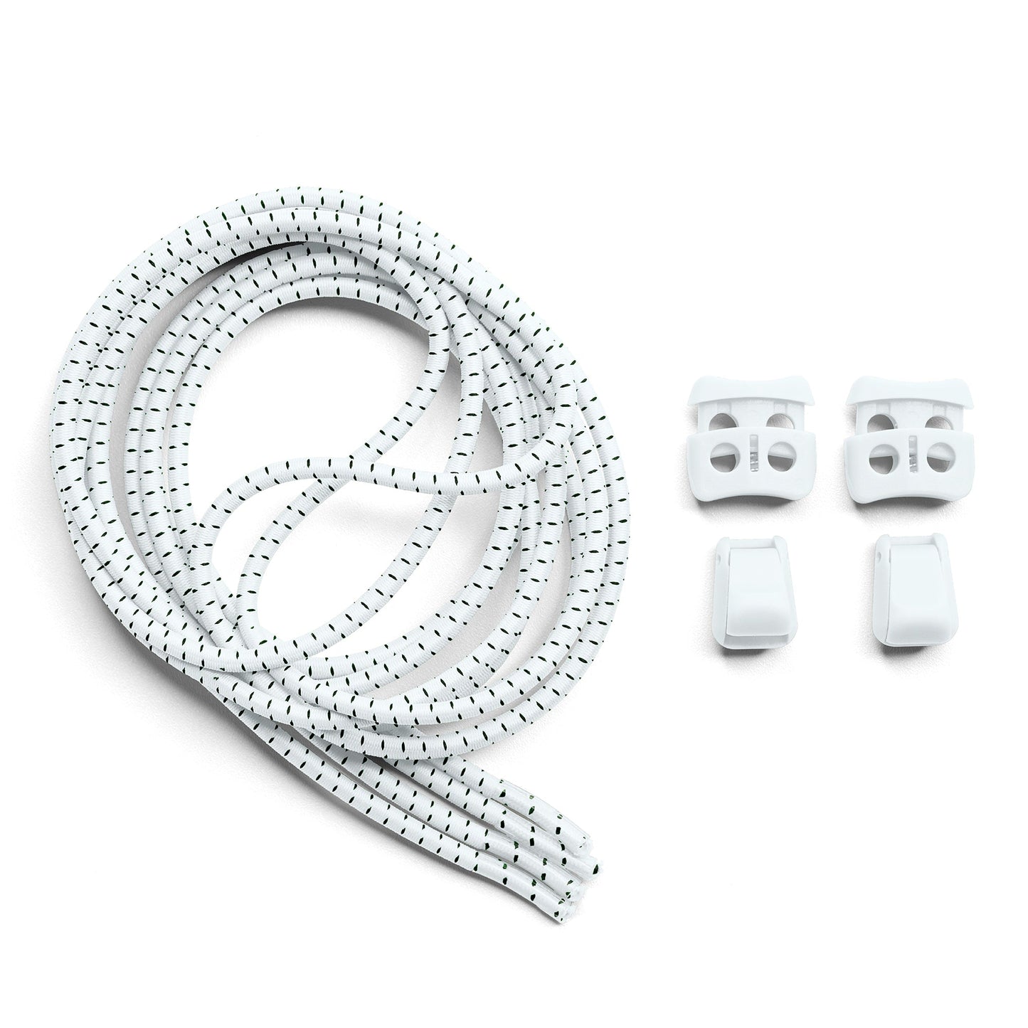 White Quick Lock No Tie Elastic Shoelaces