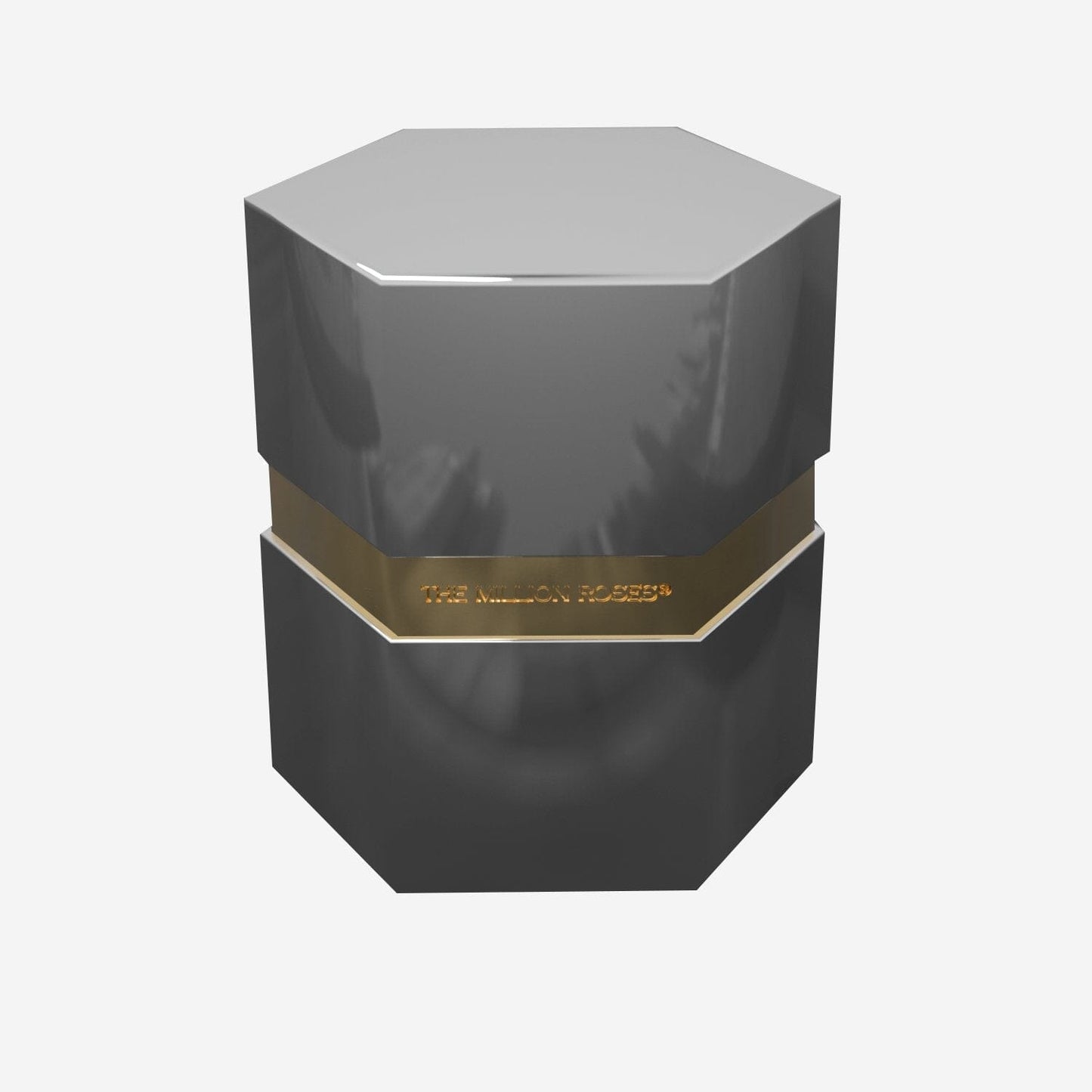 One in a Million™ Mirror Silver Hexagon Box | Smoky Blue & Silver Roses