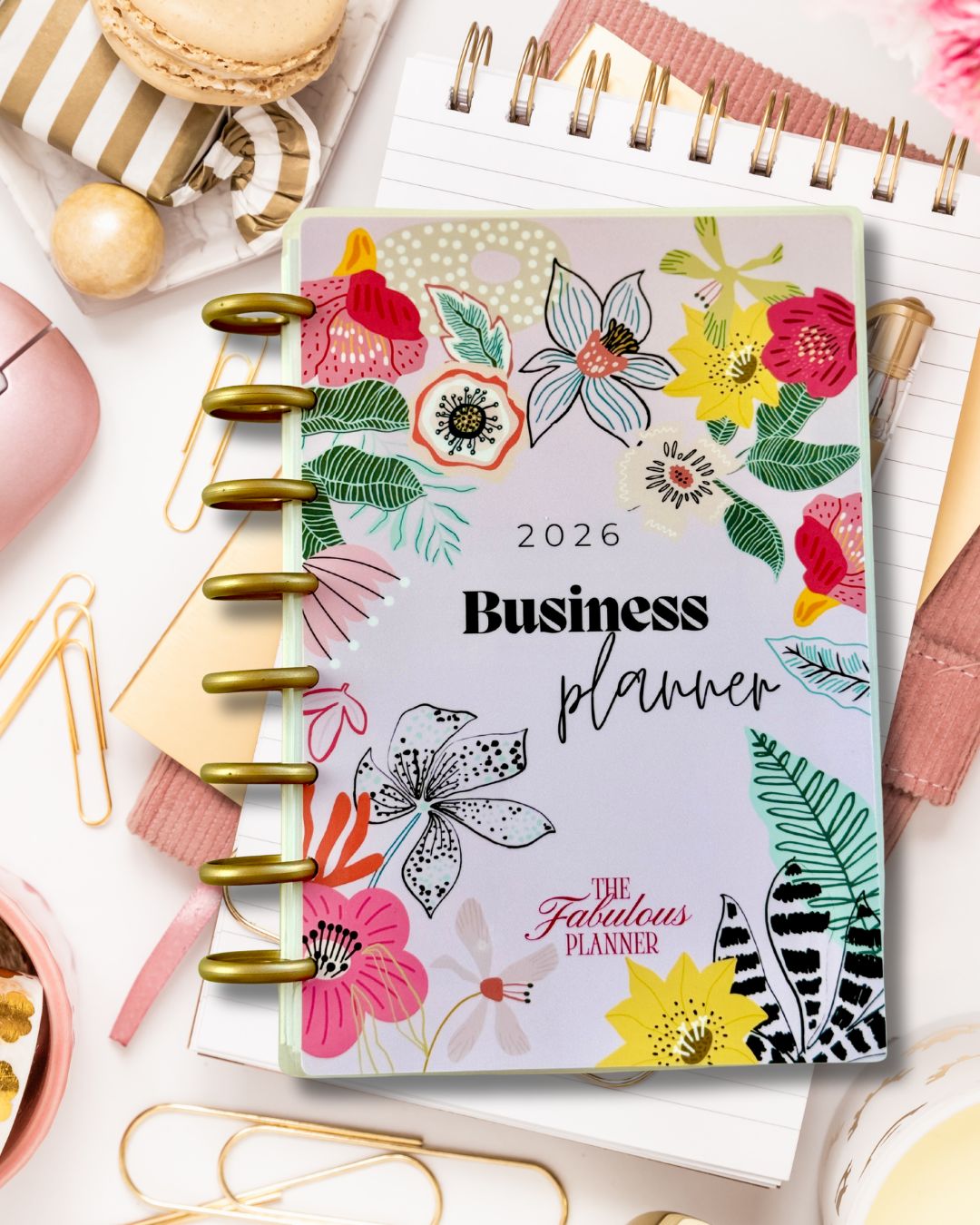 Floral Level Up Business Planner A5 Size - Undated