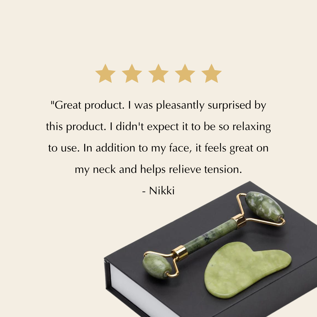 Natural Jade Roller and Gua Sha - Puffiness Reduction - Concordia Style Boutique