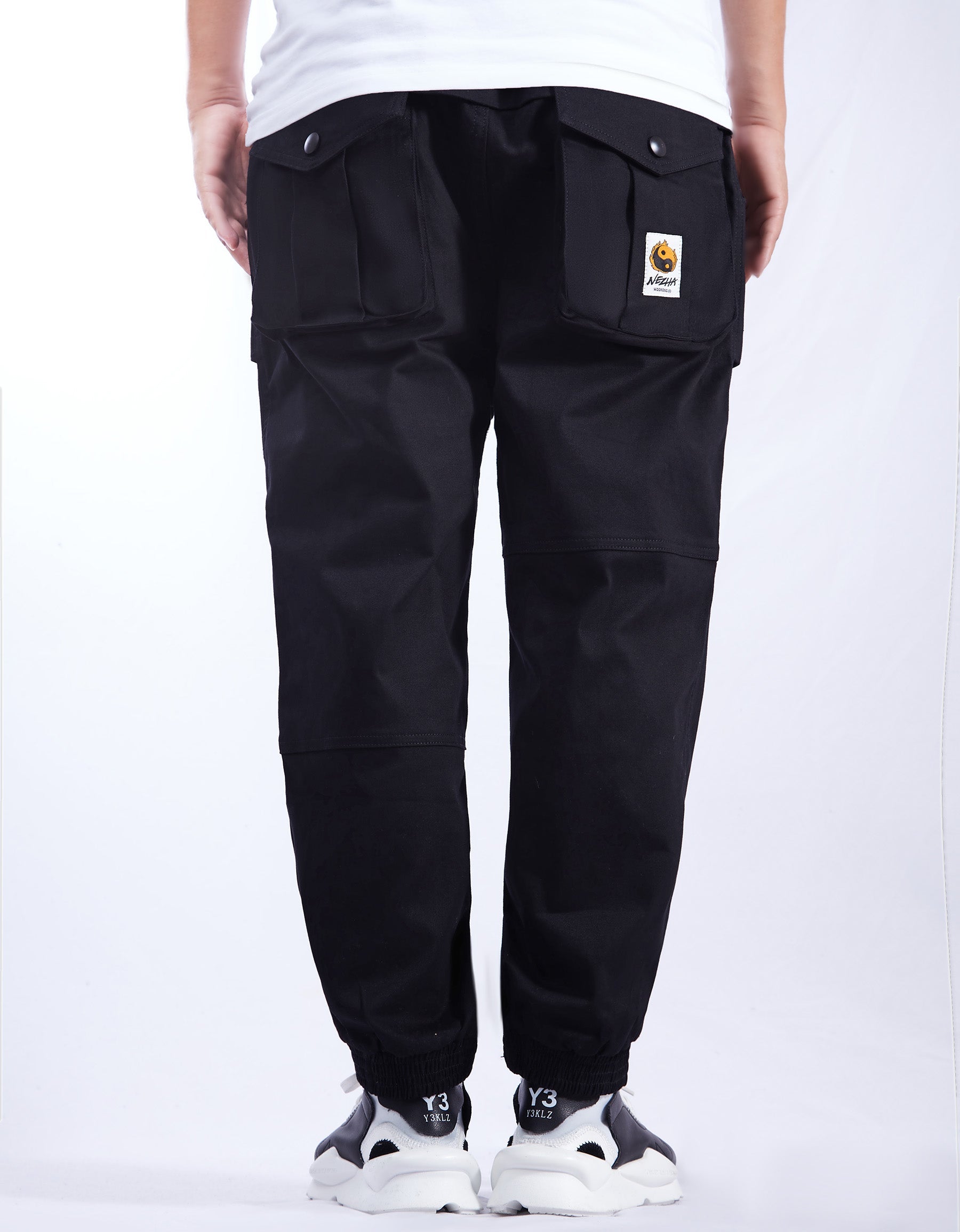 IBP332 Yin Yang Black Cargo Pants - Concordia Style Boutique