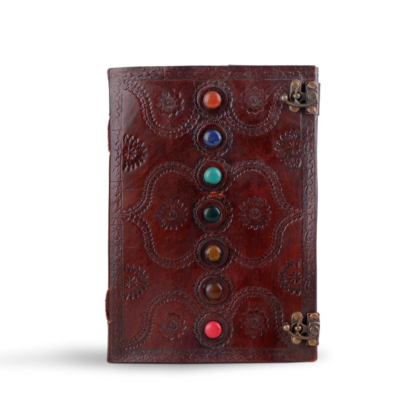Dark Brown 7 Stones Leather Diary - Concordia Style Boutique