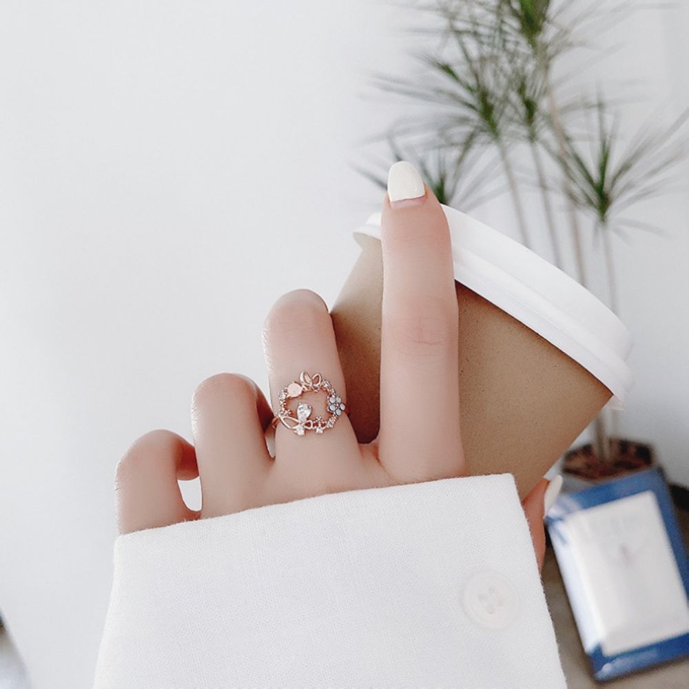 PINK OPAL BUTTERFLY RING (ADJUSTABLE) - Concordia Style Boutique