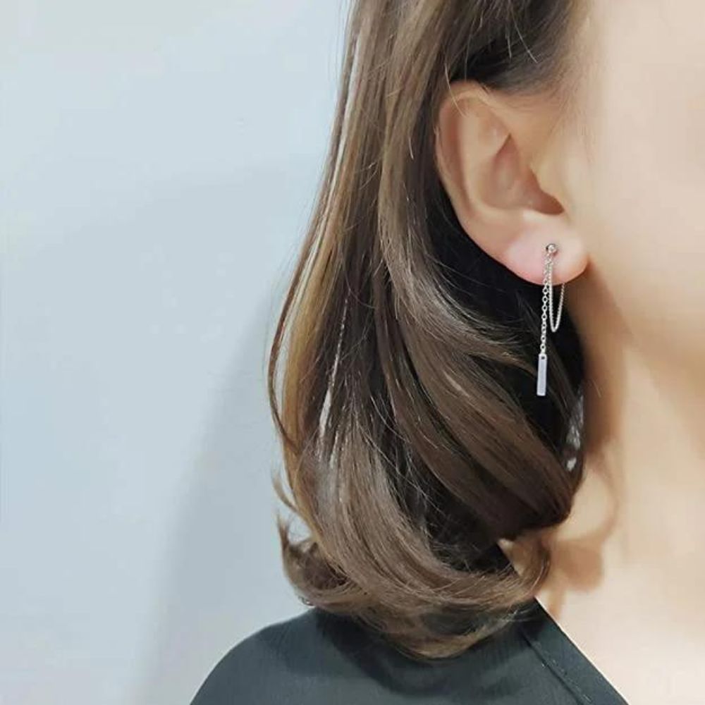 DOUBLE CHAIN DRAPE EARRINGS (PAIR) - Concordia Style Boutique