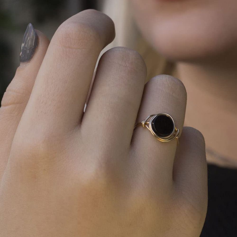 BLACK ONYX KNOT RING - Concordia Style Boutique