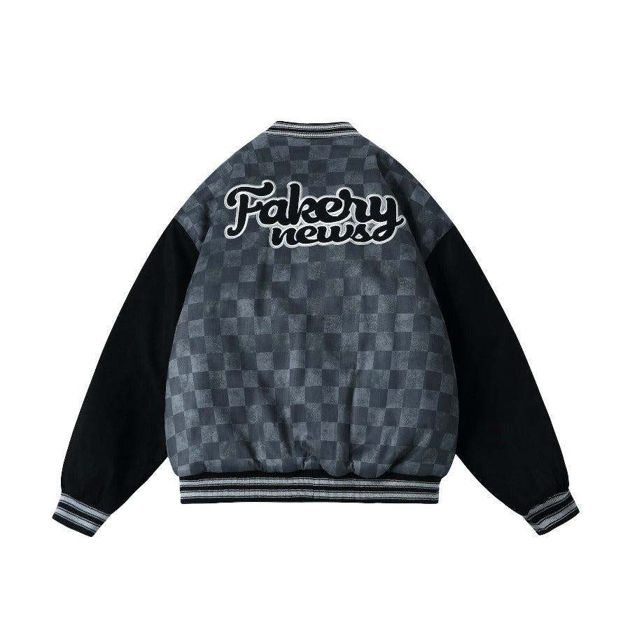 Checkered Winter Bomber Jacket - Concordia Style Boutique