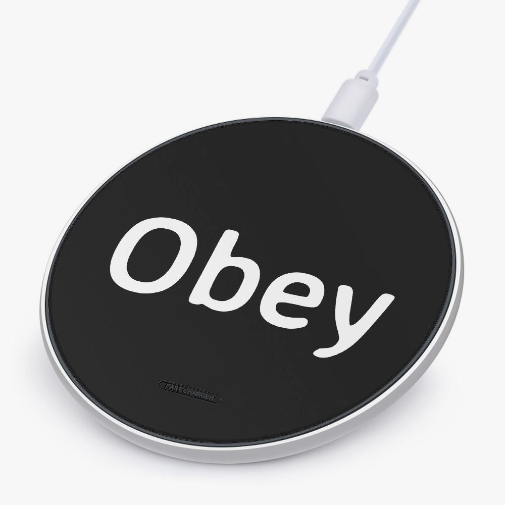 10W Wireless Charger - Obey - Premium 10W Wireless Charger from Concordia Style Boutique - Just $18.75! Shop now at Concordia Style Boutique