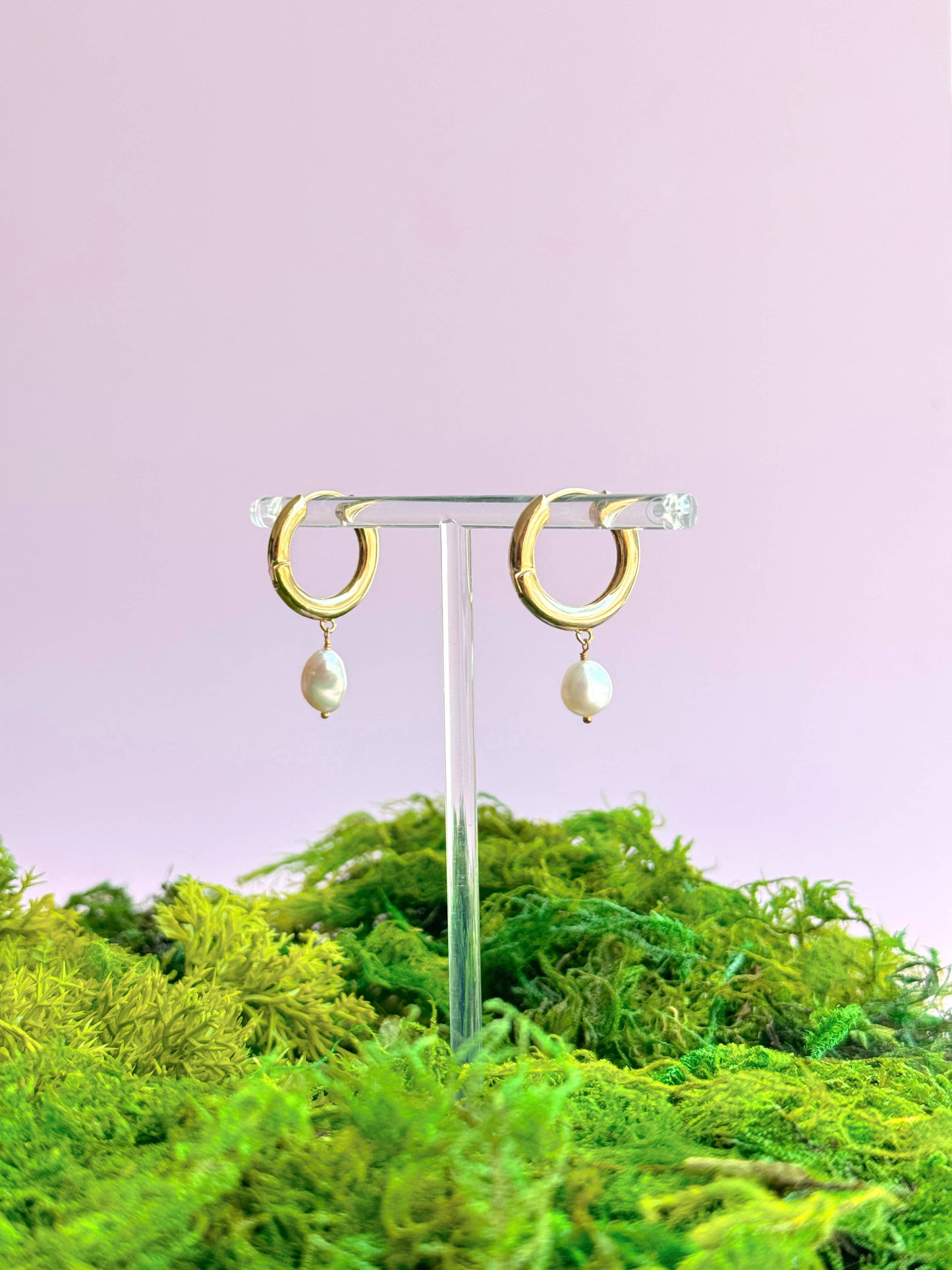Chunky Pearl Hoops - Concordia Style Boutique