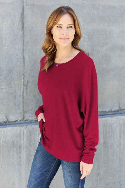 Double Take Full Size Round Neck Long Sleeve T-Shirt - Concordia Style Boutique