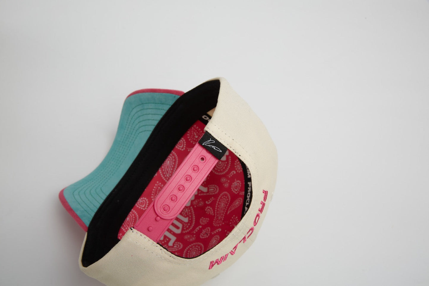 God’s Work- Signature Series Suede Hot Pink & Teal Snap-Back - Concordia Style Boutique