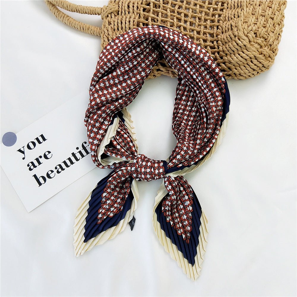 Desert Travel Pleated Small Square Towel -  Silk Scarf French Scarf - Premium scarf from Concordia Style Boutique - Just $13.78! Shop now at Concordia Style Boutique