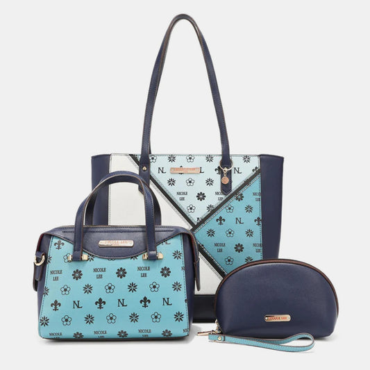 Nicole Lee USA 3-Piece Color Block Handbag Set - Premium Handbag Set from Concordia Style Boutique - Just $50.88! Shop now at Concordia Style Boutique