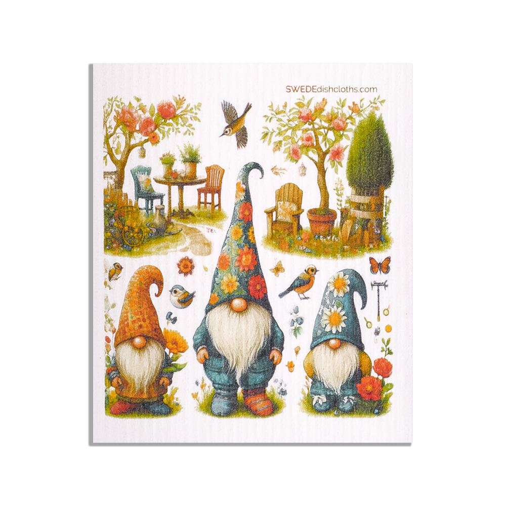 Eco-Friendly Swedish Dishcloths - Mixed Gnomes Set of 3 (Paper Towel Replacements, One of Each Design) - Concordia Style Boutique