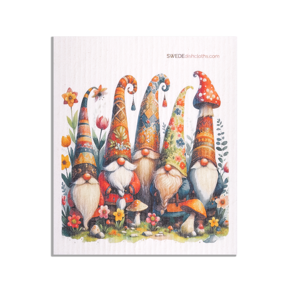 Eco-Friendly Swedish Dishcloths - Mixed Gnomes Set of 3 (Paper Towel Replacements, One of Each Design) - Concordia Style Boutique