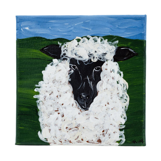 Clayton The Sheep | 8 X 8 | Canvas Painting | The Painted Attic