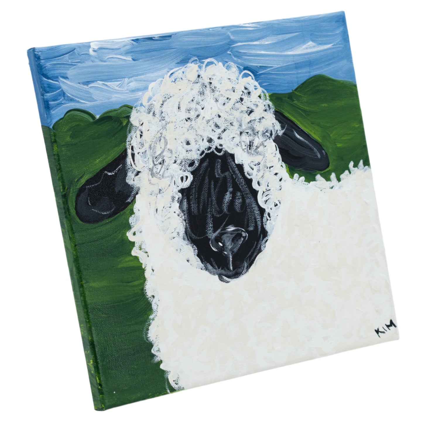 Clarence The Sheep |  10 X 10 | Canvas Painting | The Painted Attic