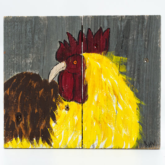 Thomas The Rooster | 10.5 X 9 | Old Wood Canvas | The Painted Attic