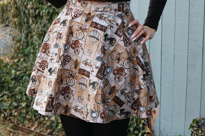 Steampunk Skater Skirt - Concordia Style Boutique