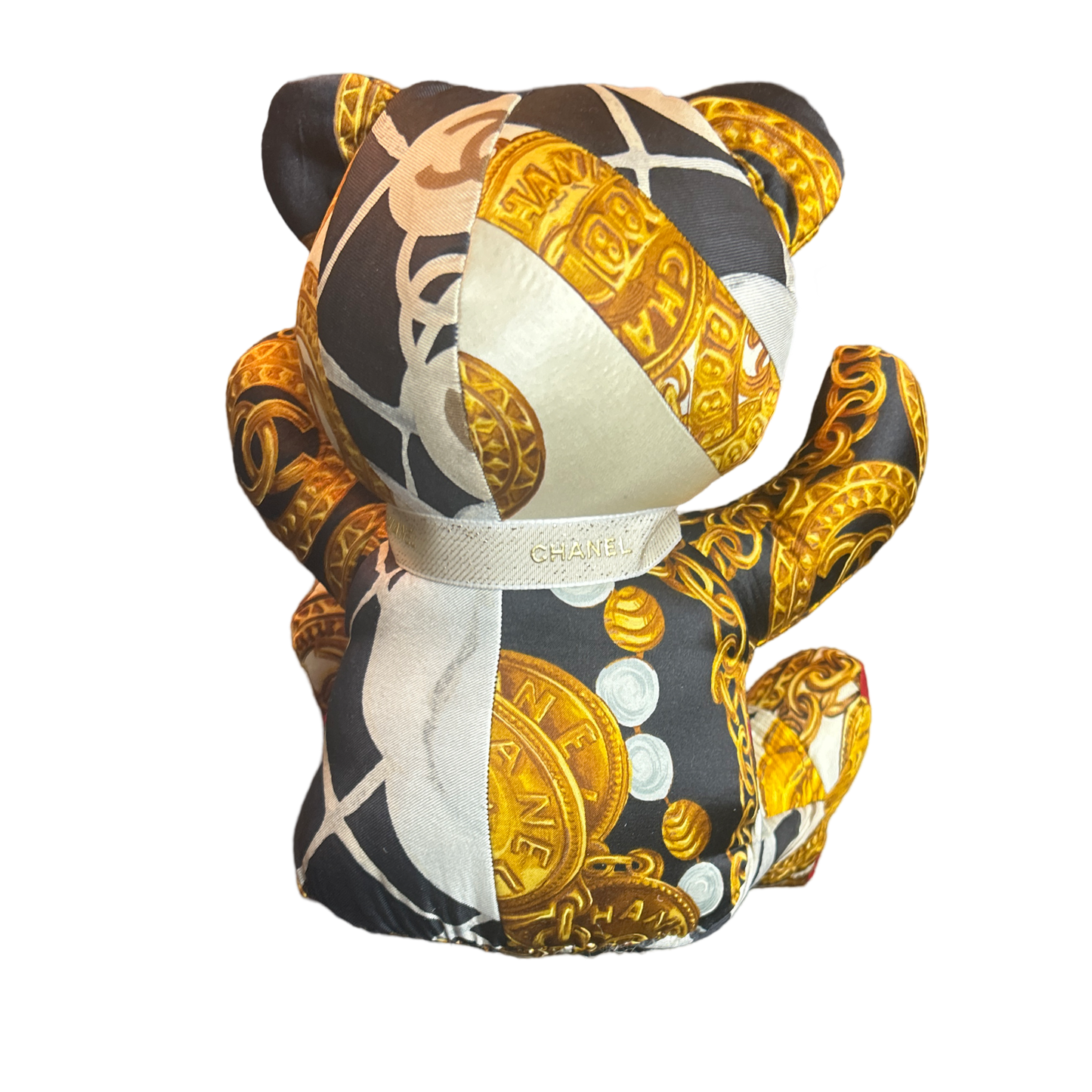 CC Logo Vintage Silk Scarf Patchwork Teddy Bear