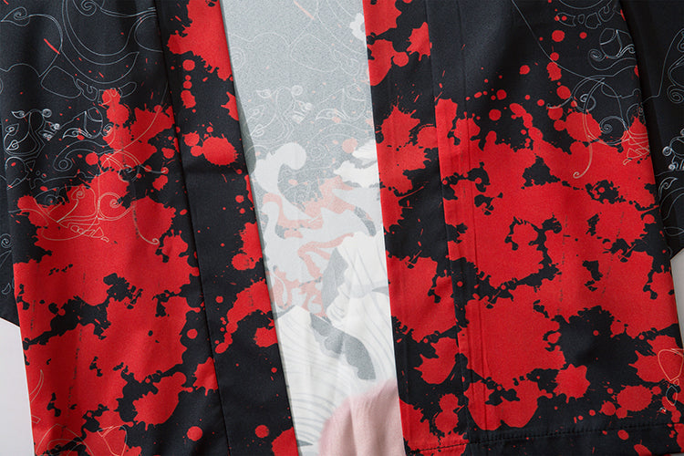 YC6032 Red Flowers Kimono - Concordia Style Boutique