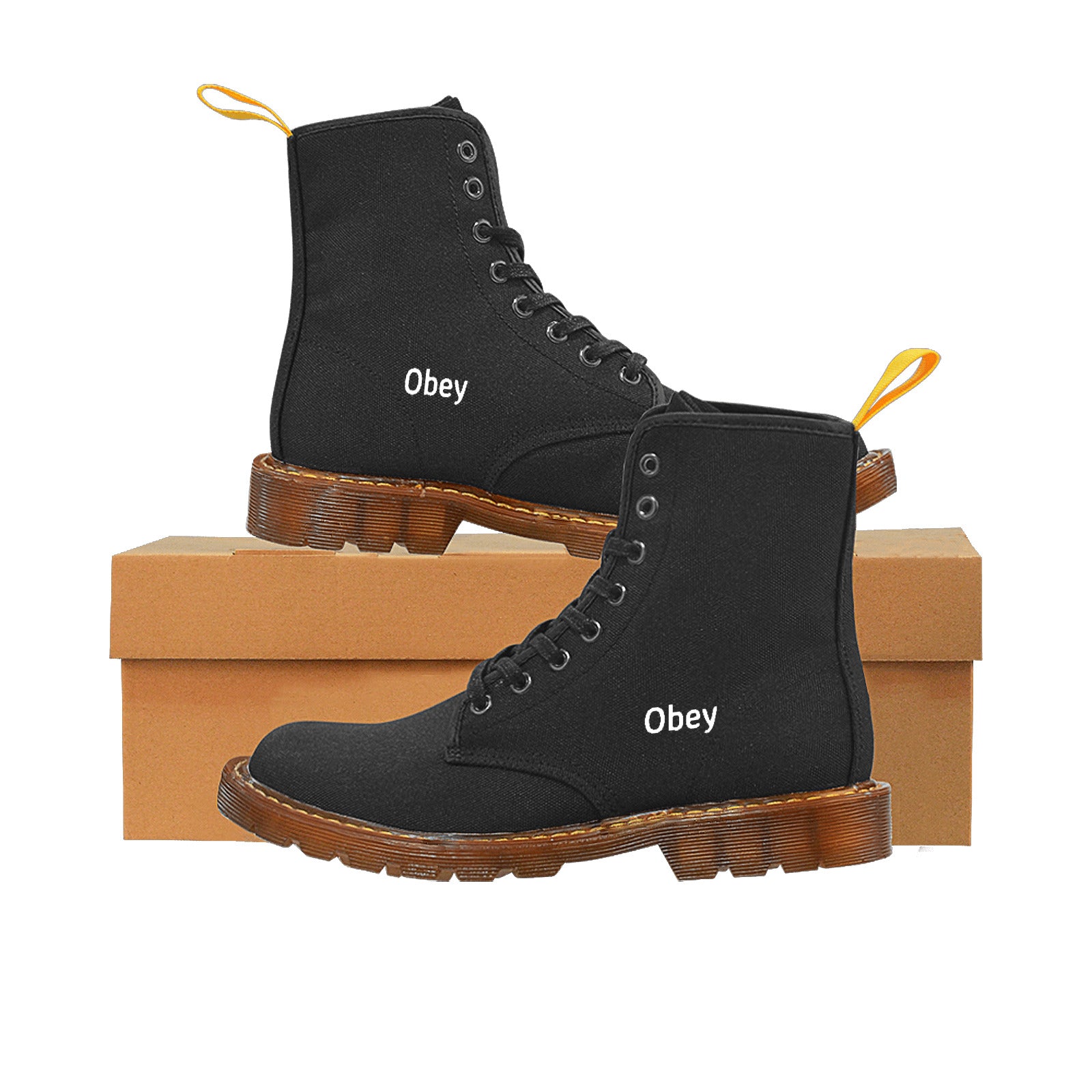 Men's Lace Up Canvas Boots (Model 1203H) -"Obey" - Premium Canvas Boots from Concordia Style Boutique - Just $100.24! Shop now at Concordia Style Boutique