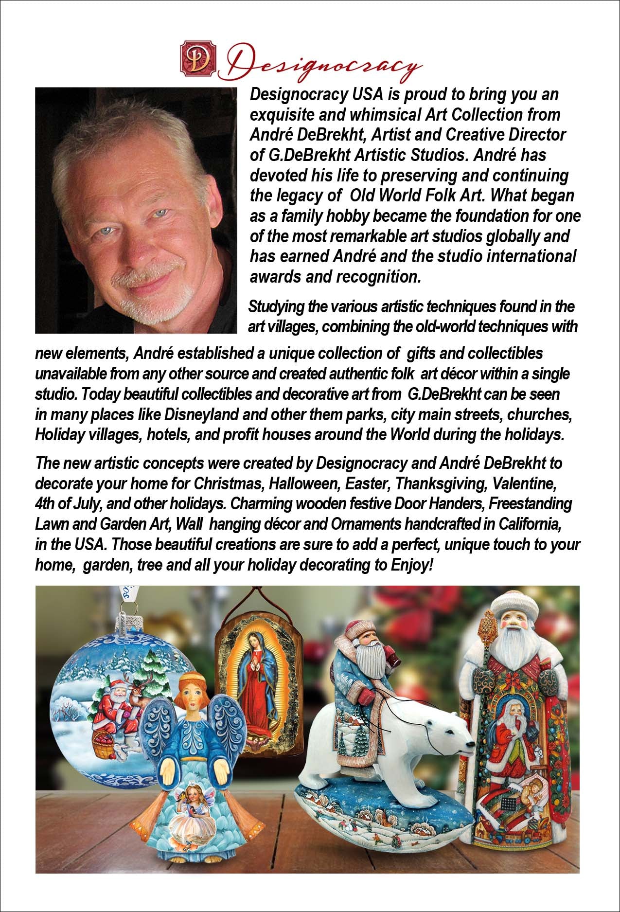 Angel's Gift Wreath Sculpted Hand-Painted Christmas Ornament by G. DeBrekht - Nativity Holiday Decor - 610314