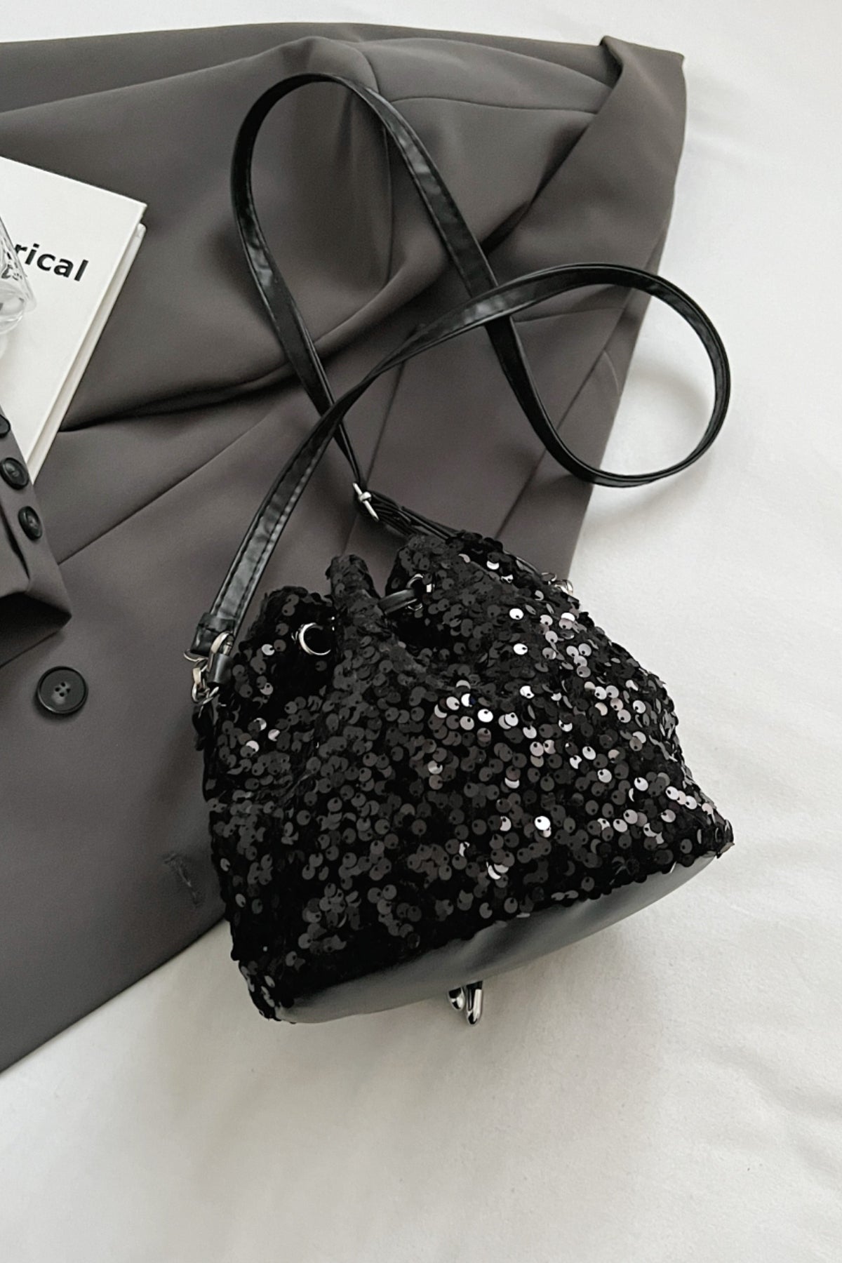 Sequin Drawstring Bucket Bag - Premium Bucket Bag from Concordia Style Boutique - Just $19.34! Shop now at Concordia Style Boutique