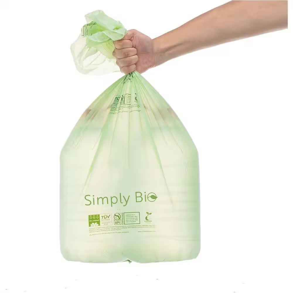 SUPERBIO Compostable Trash Bags – 13 Gallon (22.8" x 36.6"), 50 Bags per Roll