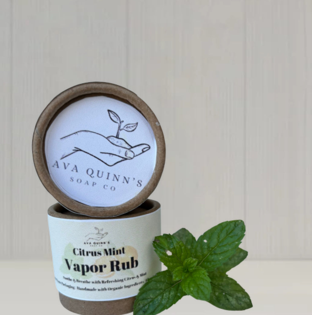 Citrus Mint Vapor Rub Balm – Peppermint, Eucalyptus & Orange Wax