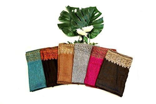 Sakkas 70" x 28" Border Pattern Layered Woven Pashmina Shawl Scarf Wrap Stole - Premium scarf from Sakkas Store - Just $16.98! Shop now at Concordia Style Boutique