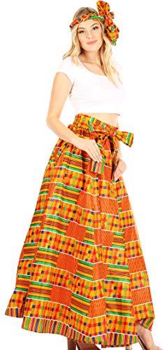 Sakkas Asma Convertible Traditional Wax Print Adjustable Strap Maxi Skirt | Dress - Concordia Style Boutique