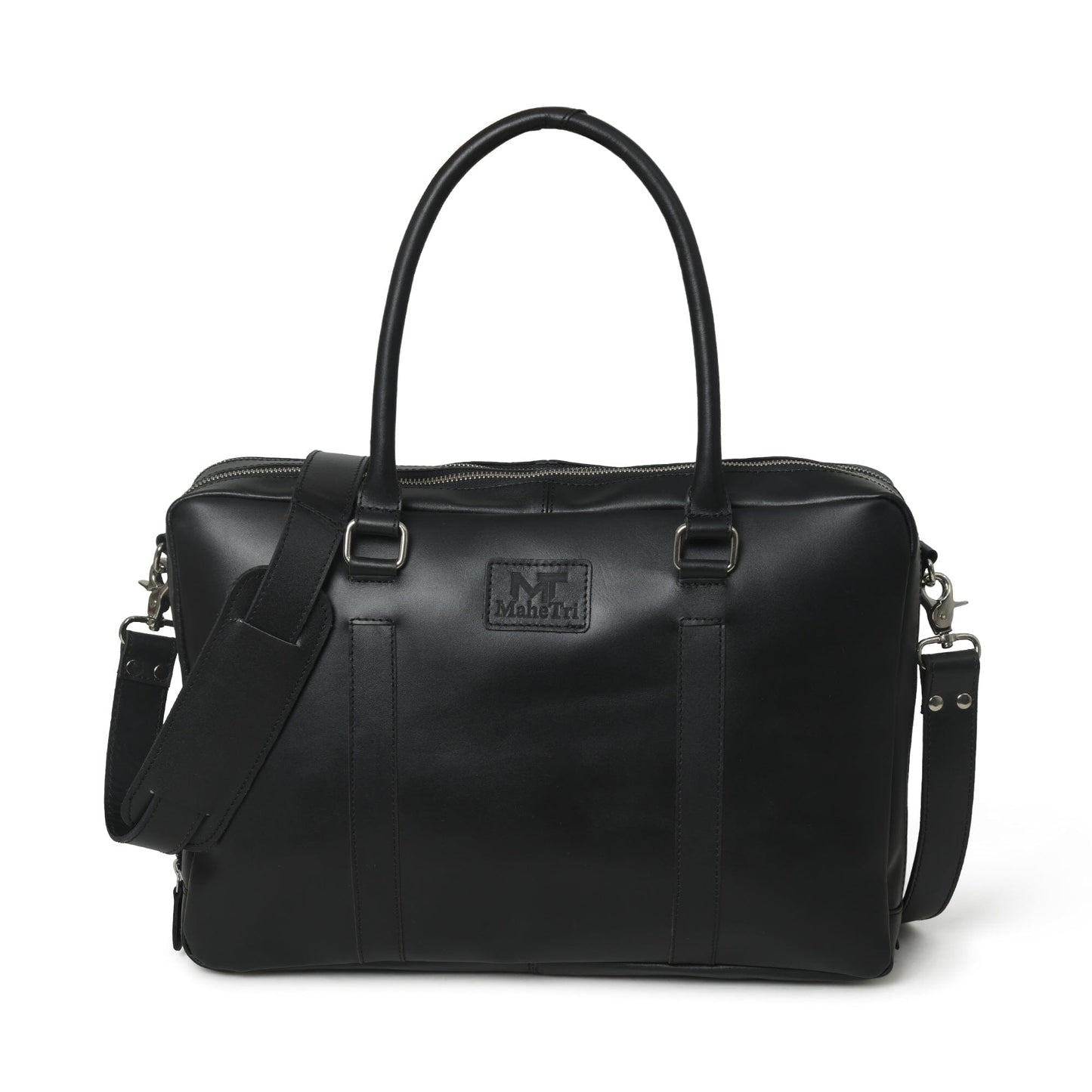 Dixon Black Buffalo Leather Laptop Briefcase - Concordia Style Boutique