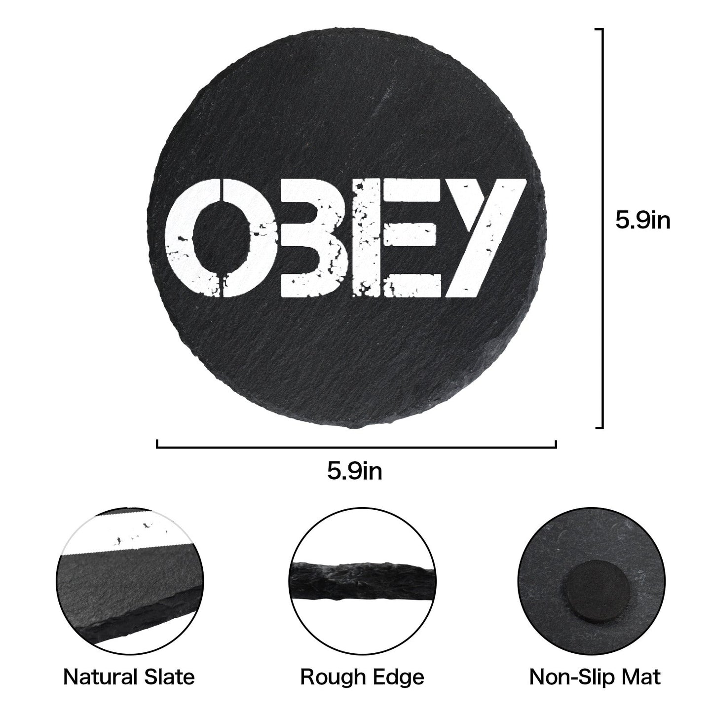 "Obey" Round Memorial Stone - Premium Pet Memorial Stone (Round) from Concordia Style Boutique - Just $36.78! Shop now at Concordia Style Boutique