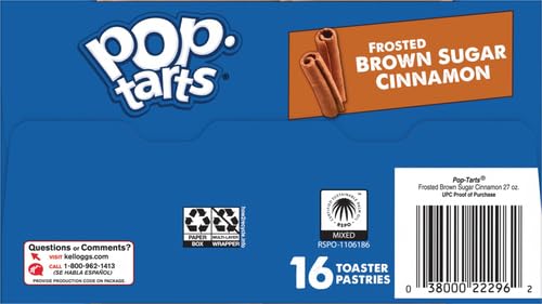 Kellogg's Pop-Tarts Value Pack, Brown Sugar Cinnamon Toaster Pastries, 1.76 oz, 16 ct - Premium Pop-Tarts from Concordia Style Boutique - Just $15.33! Shop now at Concordia Style Boutique