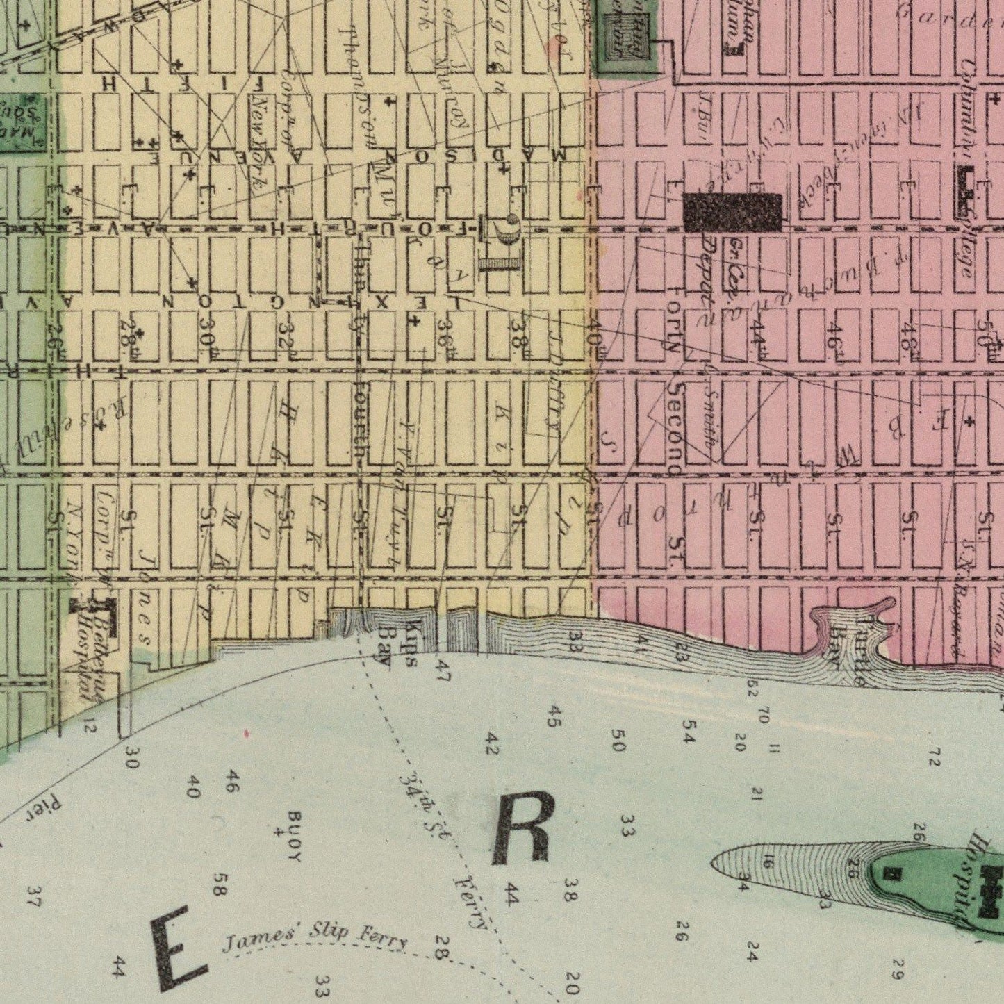 Vintage Map of Brooklyn, New York 1873 - Concordia Style Boutique