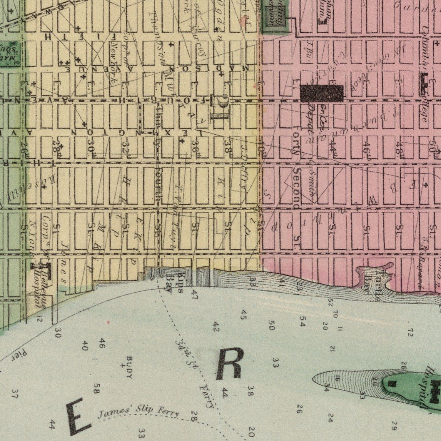 Vintage Map of Brooklyn, New York 1873 - Concordia Style Boutique