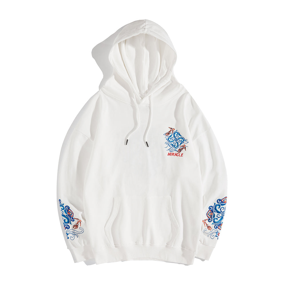 KH9201 Fish Art Embroidery Hoodie - Concordia Style Boutique