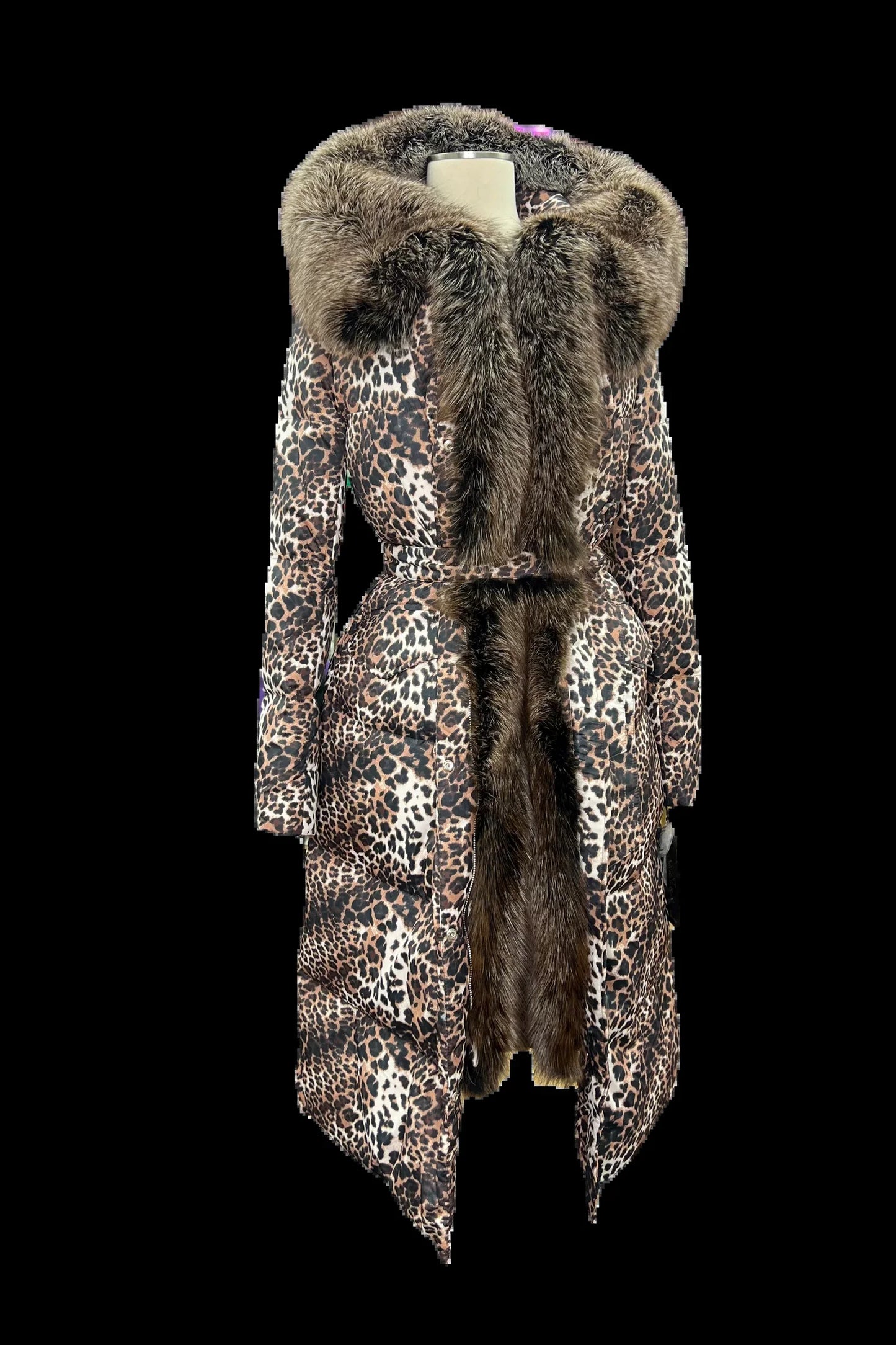 Genuine Silver Fox Down Insulated Parka