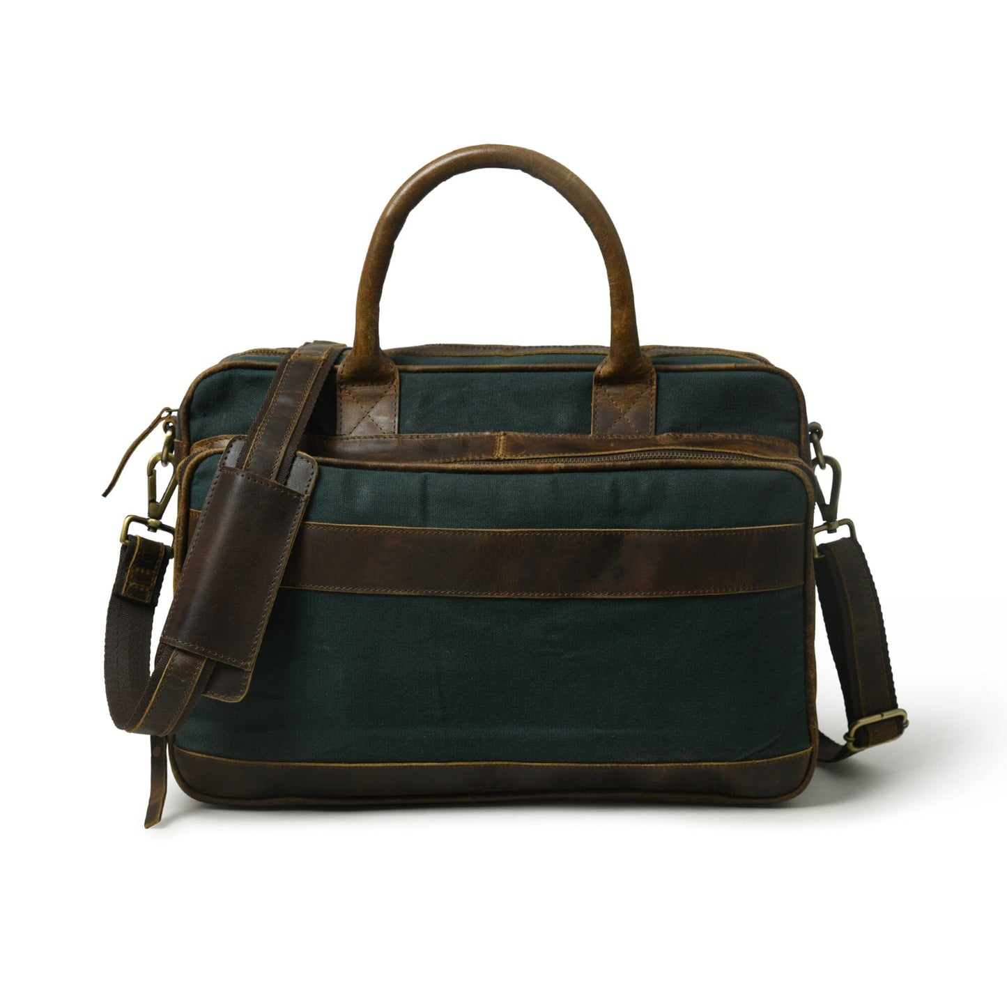 Canvas Green Briefcase - Concordia Style Boutique