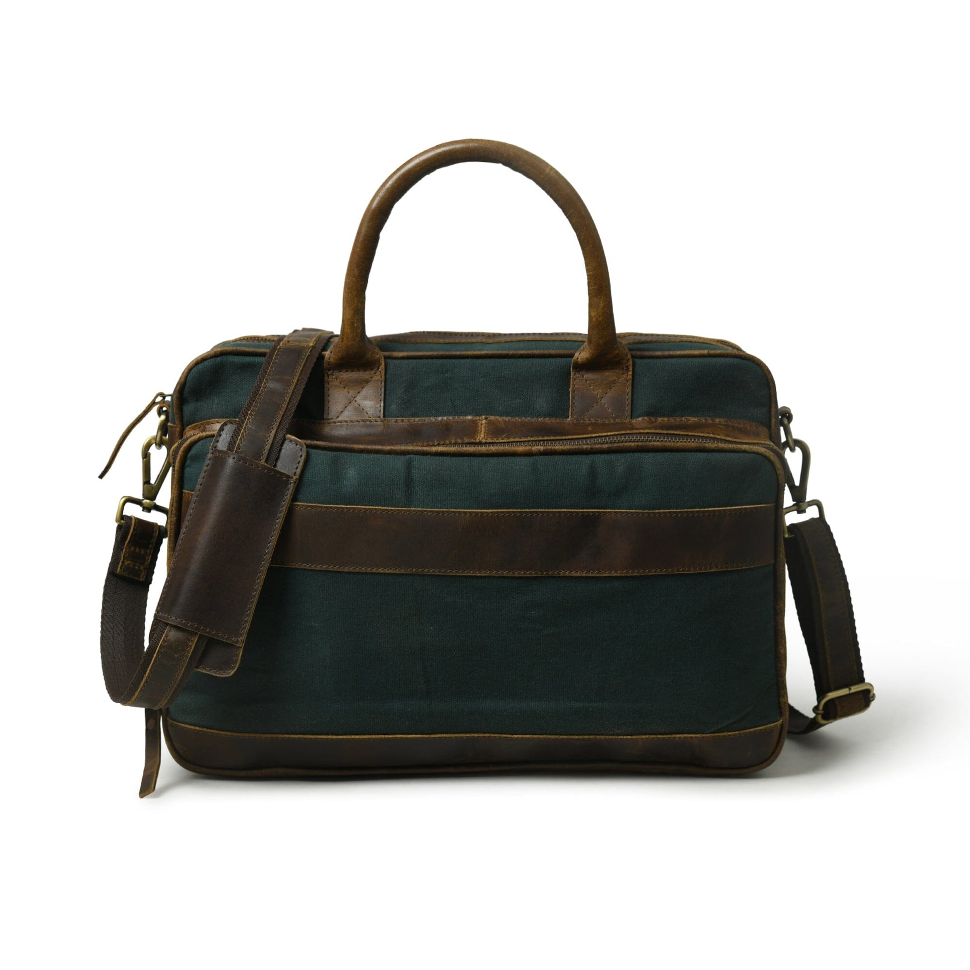 Canvas Green Briefcase - Concordia Style Boutique