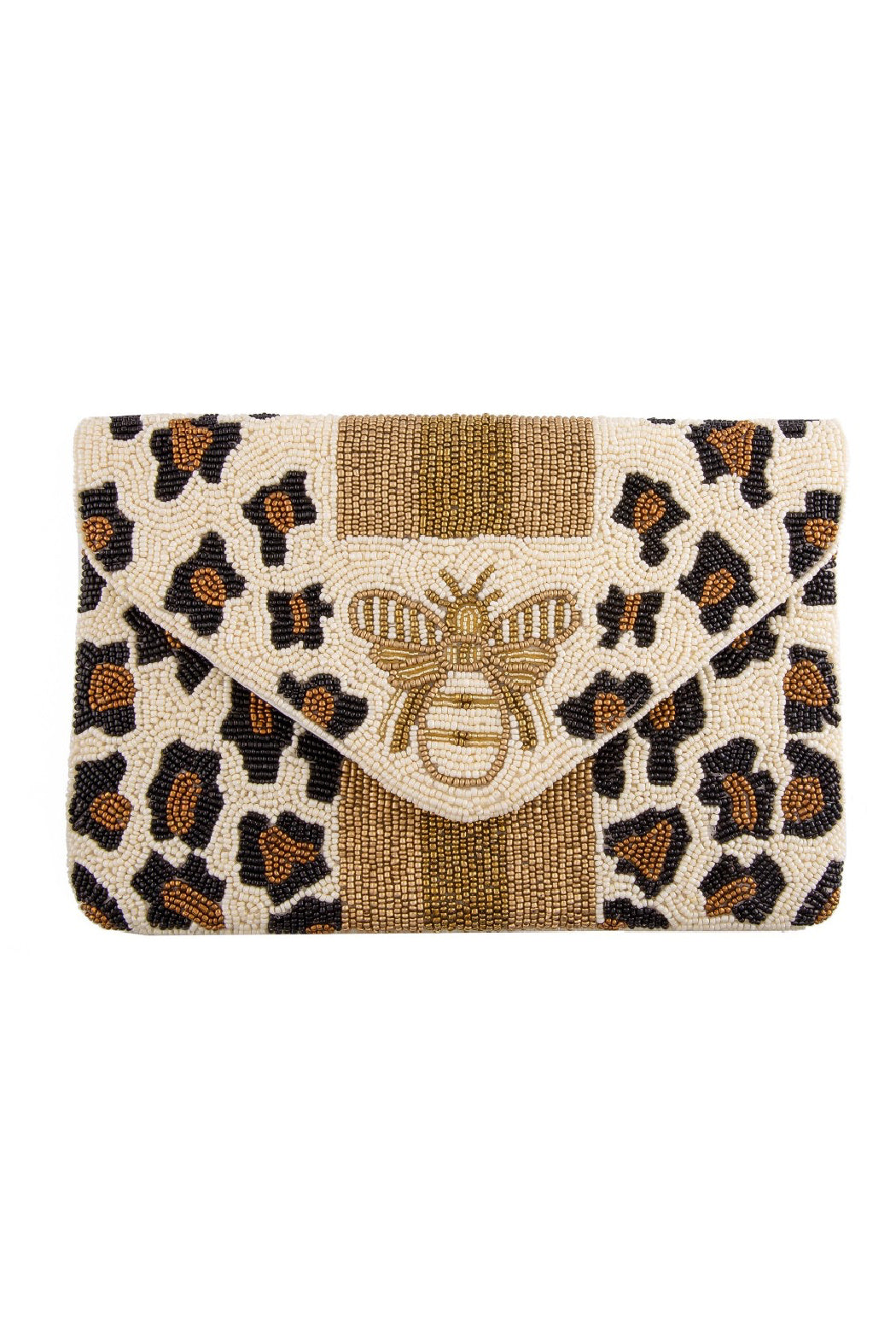 Beige Animal Print Bee Beaded Bag - Premium Beaded Bag from Concordia Style Boutique - Just $115.20! Shop now at Concordia Style Boutique