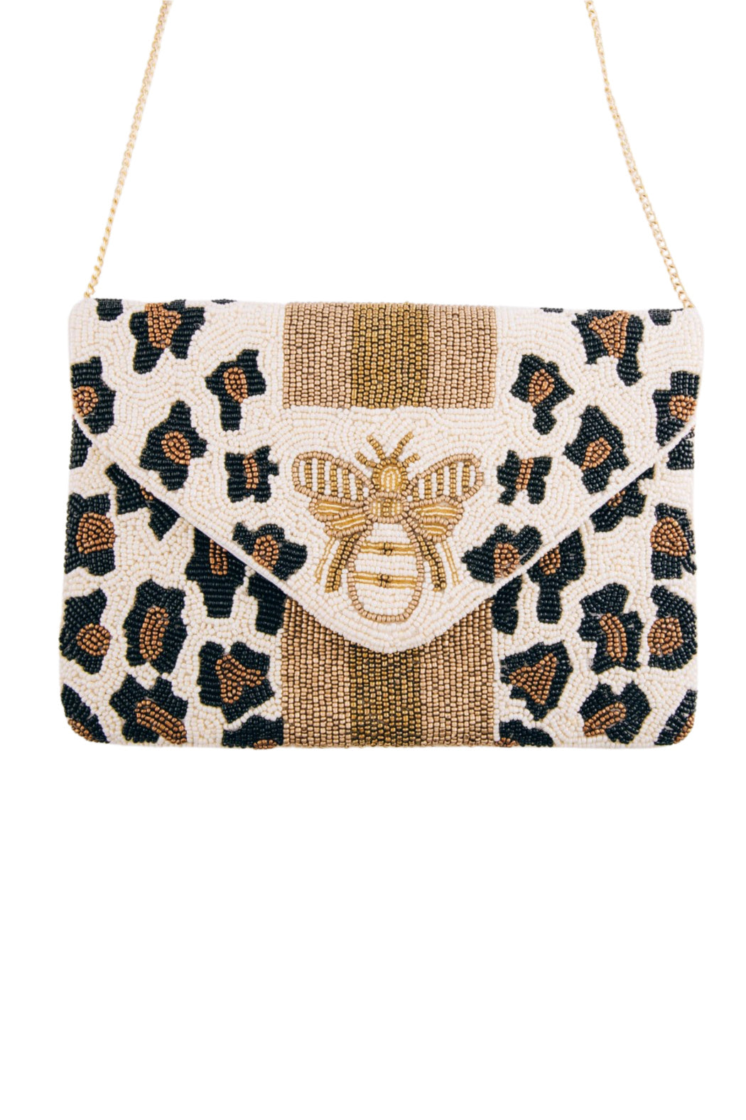 Beige Animal Print Bee Beaded Bag - Premium Beaded Bag from Concordia Style Boutique - Just $115.20! Shop now at Concordia Style Boutique