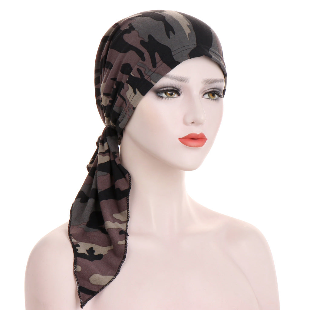 Curved Tail Turban Hat Flower Cloth Pullover - Premium head wrap from Concordia Style Boutique - Just $13.98! Shop now at Concordia Style Boutique