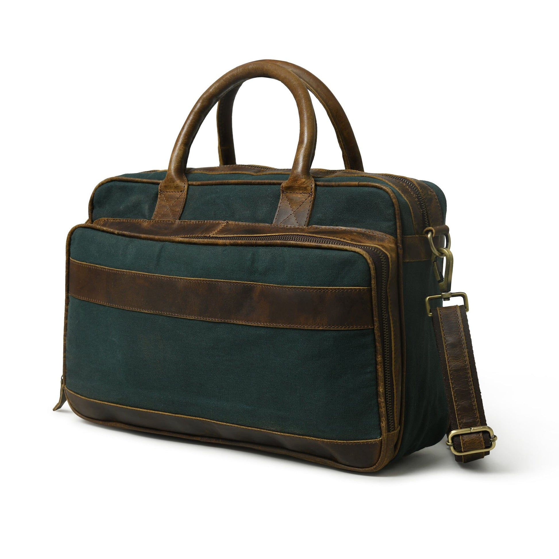 Canvas Green Briefcase - Concordia Style Boutique