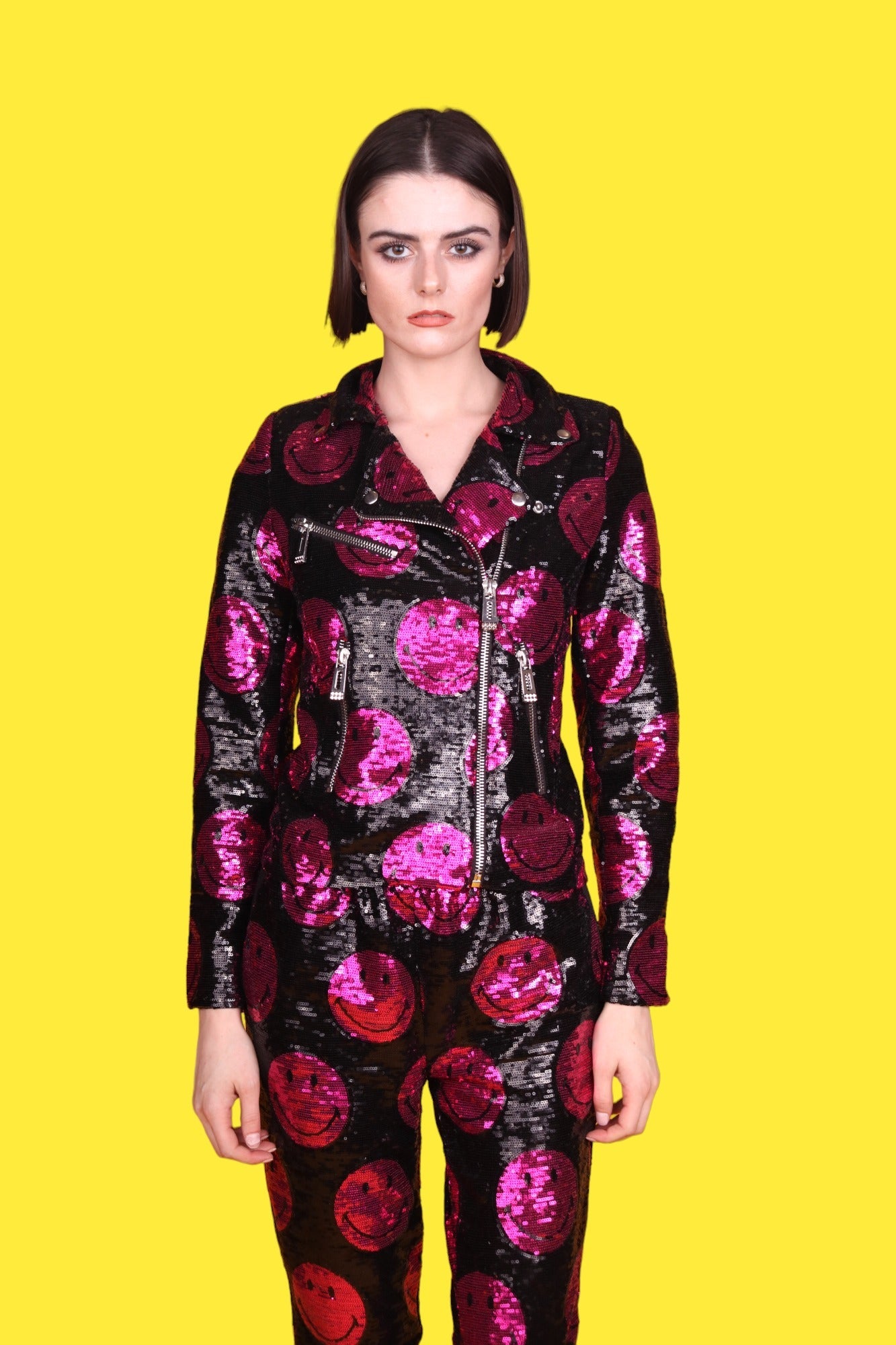 "Any Old  Iron" - x Smiley Pink Moto Jacket - Premium Clothing from Any Old Iron - Just $875! Shop now at Concordia Style Boutique