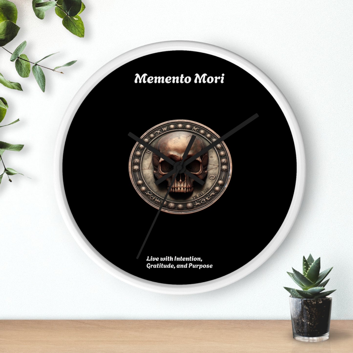 "Memento Mori" Wall Clock - Symbol of Intention, Gratitude, and Purpose - Premium Wall Clock from Concordia Style Boutique - Just $48.23! Shop now at Concordia Style Boutique