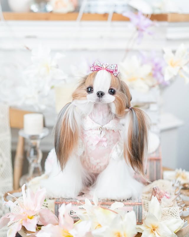 Luxury design dog dress vintage lace